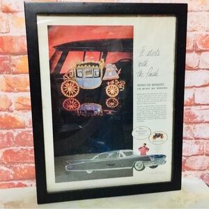 Framed Vintage MCM Cadillac Fleetwood Advertisement